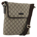 GUCCI GG Supreme Shoulder Bag PVC Beige Gold Auth 175441-1