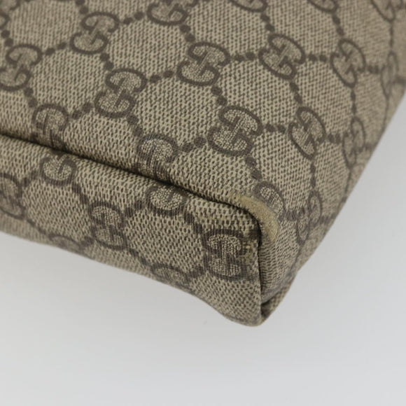 GUCCI GG Supreme Shoulder Bag PVC Beige Gold Auth 175441