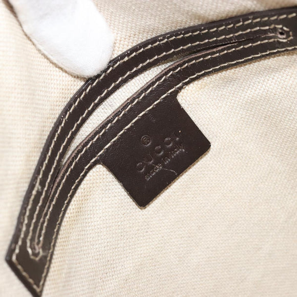 GUCCI GG Supreme Shoulder Bag PVC Beige Gold Auth 175441