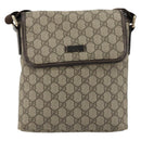 GUCCI GG Supreme Shoulder Bag PVC Beige Gold Auth 175441-13