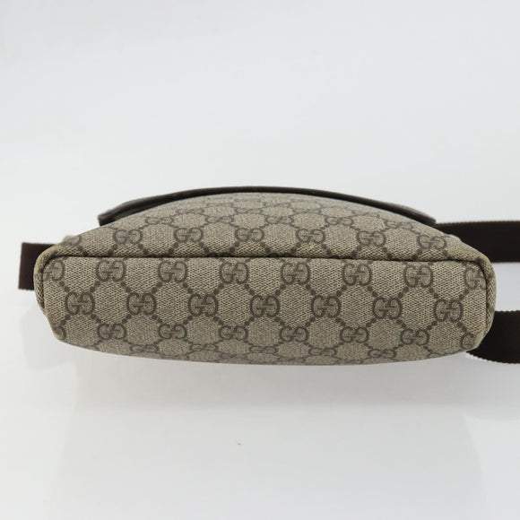 GUCCI GG Supreme Shoulder Bag PVC Beige Gold Auth 175441