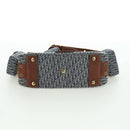 Christian Dior Trotter Canvas Street chic Shoulder Bag Gold Navy Auth 175442SAV-5