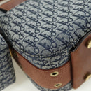 Christian Dior Trotter Canvas Street chic Shoulder Bag Gold Navy Auth 175442SAV-16