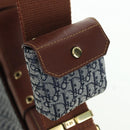 Christian Dior Trotter Canvas Street chic Shoulder Bag Gold Navy Auth 175442SAV-19