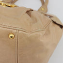 Miu Miu Hand Bag Leather Beige Gold Auth 175444A-14
