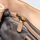Miu Miu Hand Bag Leather Beige Gold Auth 175444A-22