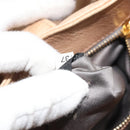 Miu Miu Hand Bag Leather Beige Gold Auth 175444A-12