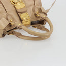 Miu Miu Hand Bag Leather Beige Gold Auth 175444A-7