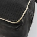 PRADA Hand Bag Leather Black Silver Auth 175445A-14