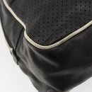 PRADA Hand Bag Leather Black Silver Auth 175445A-9
