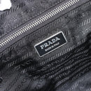 PRADA Hand Bag Leather Black Silver Auth 175445A-18