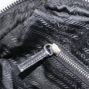 PRADA Hand Bag Leather Black Silver Auth 175445A-21