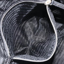 PRADA Hand Bag Leather Black Silver Auth 175445A-22