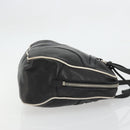 PRADA Hand Bag Leather Black Silver Auth 175445A-3