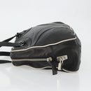 PRADA Hand Bag Leather Black Silver Auth 175445A-4