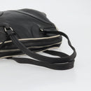 PRADA Hand Bag Leather Black Silver Auth 175445A-7