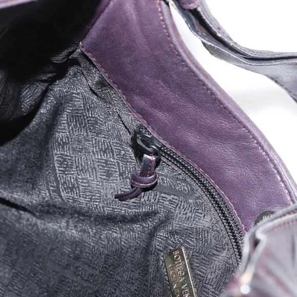 BOTTEGA VENETA INTRECCIATO Shoulder Bag Leather Purple Auth 175446A