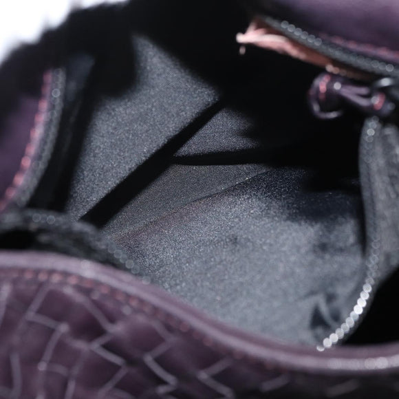 BOTTEGA VENETA INTRECCIATO Shoulder Bag Leather Purple Auth 175446A