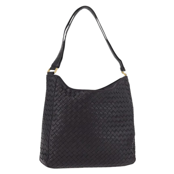 BOTTEGA VENETA INTRECCIATO Shoulder Bag Leather Purple Auth 175446A