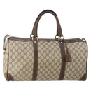 GUCCI GG Supreme Boston Bag PVC Beige Gold Auth 175449-1