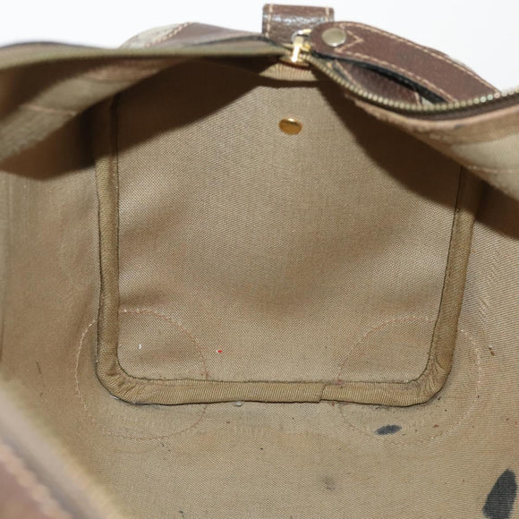 GUCCI GG Supreme Boston Bag PVC Beige Gold Auth 175449