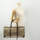 GUCCI GG Supreme Boston Bag PVC Beige Gold Auth 175449-21