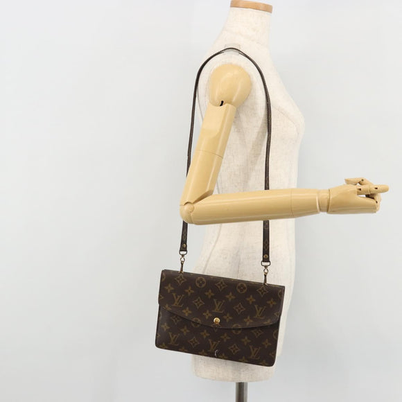 LOUIS VUITTON Monogram Double Rabat Shoulder Bag M51815 LV Auth 175461