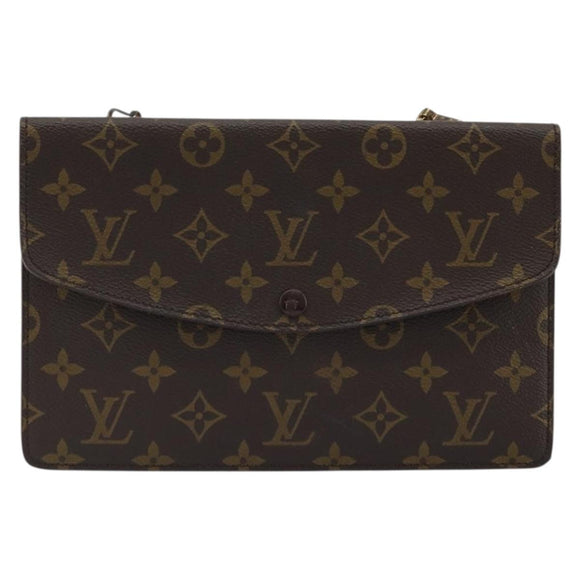 LOUIS VUITTON Monogram Double Rabat Shoulder Bag M51815 LV Auth 175461
