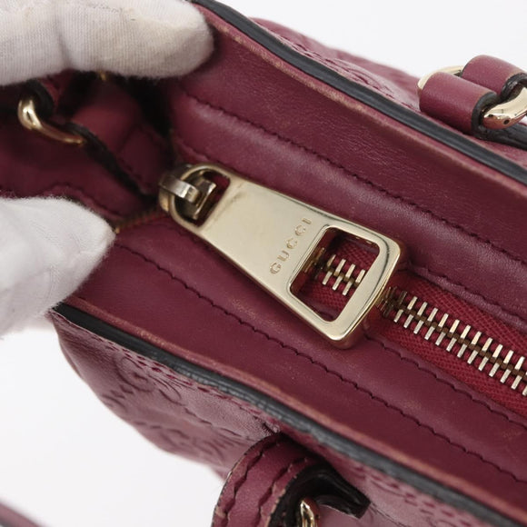 GUCCI GG Canvas Guccissima Hand Bag 2way Purple Gold 353121 Auth 175467