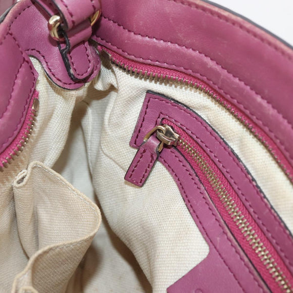 GUCCI GG Canvas Guccissima Hand Bag 2way Purple Gold 353121 Auth 175467