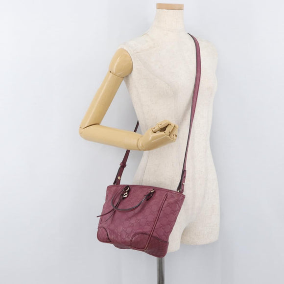 GUCCI GG Canvas Guccissima Hand Bag 2way Purple Gold 353121 Auth 175467