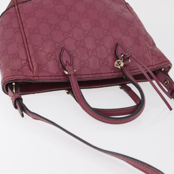 GUCCI GG Canvas Guccissima Hand Bag 2way Purple Gold 353121 Auth 175467