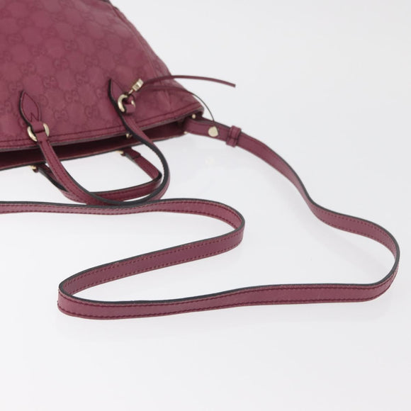 GUCCI GG Canvas Guccissima Hand Bag 2way Purple Gold 353121 Auth 175467