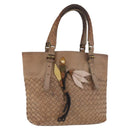 BOTTEGA VENETA INTRECCIATO Hand Bag Leather Outlet Beige 176658 Auth 175473-1