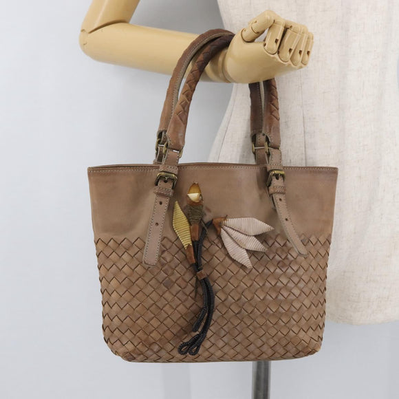 BOTTEGA VENETA INTRECCIATO Hand Bag Leather Outlet Beige 176658 Auth 175473