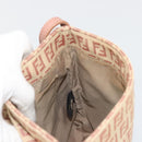 FENDI Zucchino Canvas Mamma Baguette Shoulder Bag Pink Silver Auth 175474A-19