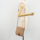 FENDI Zucchino Canvas Mamma Baguette Shoulder Bag Pink Silver Auth 175474A-22