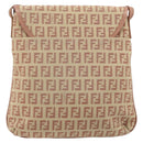 FENDI Zucchino Canvas Mamma Baguette Shoulder Bag Pink Silver Auth 175474A-2