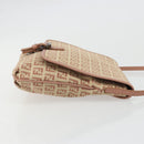 FENDI Zucchino Canvas Mamma Baguette Shoulder Bag Pink Silver Auth 175474A-3