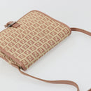 FENDI Zucchino Canvas Mamma Baguette Shoulder Bag Pink Silver Auth 175474A-6