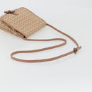 FENDI Zucchino Canvas Mamma Baguette Shoulder Bag Pink Silver Auth 175474A-7