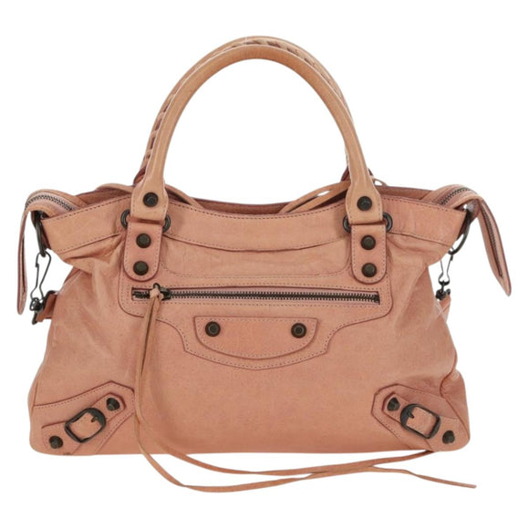 BALENCIAGA The Town Hand Bag Leather 2way Pink 240579 Auth 175475SAV