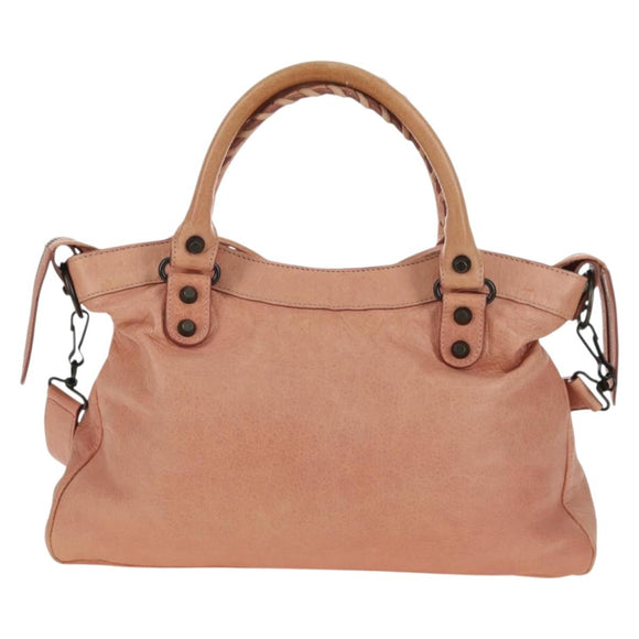 BALENCIAGA The Town Hand Bag Leather 2way Pink 240579 Auth 175475SAV