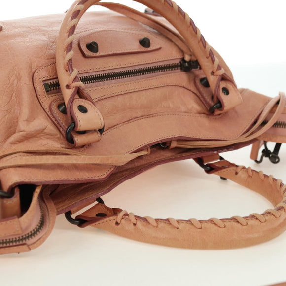 BALENCIAGA The Town Hand Bag Leather 2way Pink 240579 Auth 175475SAV