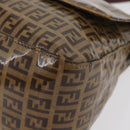 FENDI Zucchino Canvas Mamma Baguette Shoulder Bag Beige Gold Auth 175477-15