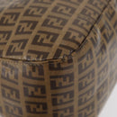 FENDI Zucchino Canvas Mamma Baguette Shoulder Bag Beige Gold Auth 175477-16