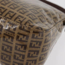 FENDI Zucchino Canvas Mamma Baguette Shoulder Bag Beige Gold Auth 175477-17