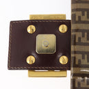 FENDI Zucchino Canvas Mamma Baguette Shoulder Bag Beige Gold Auth 175477-20