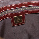 FENDI Zucchino Canvas Mamma Baguette Shoulder Bag Beige Gold Auth 175477-21