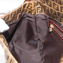 FENDI Zucchino Canvas Mamma Baguette Shoulder Bag Beige Gold Auth 175477-23